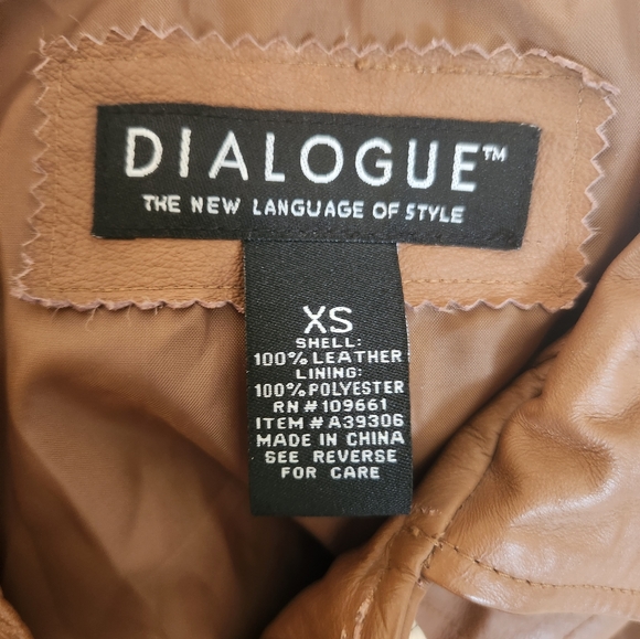 Dialogue 100% Leather Latch & Twist Quilted Brown Jacket Women's XS - Picture 5 of 8